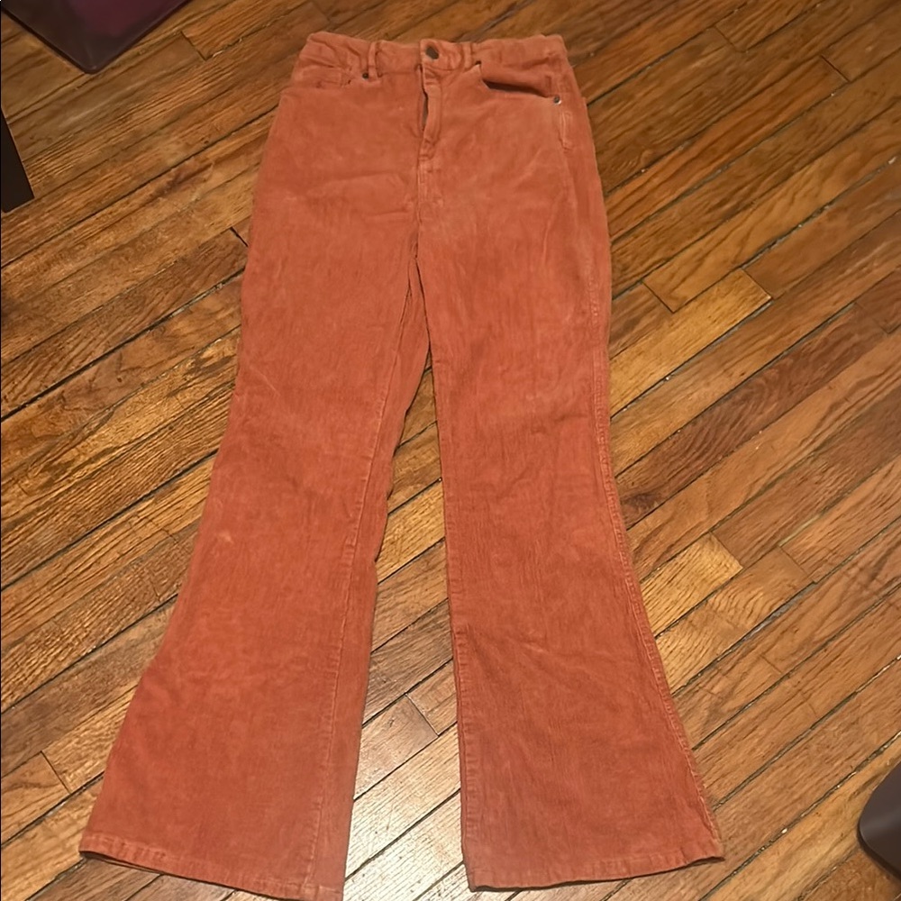 Rust Corduroy Flare Pants